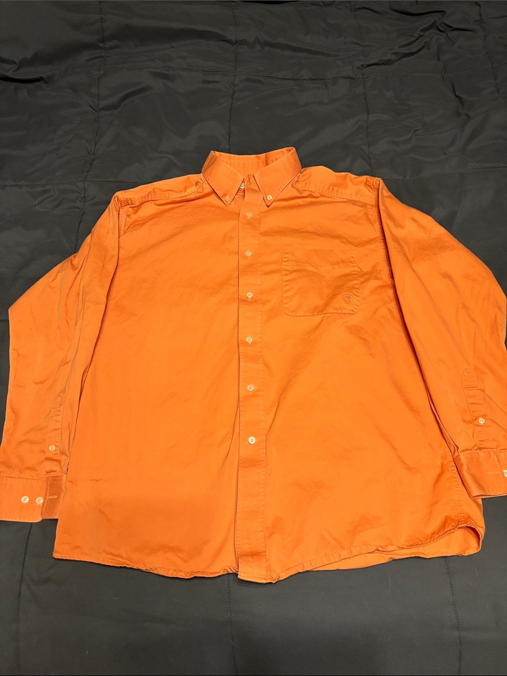Ariat Bright Orange Button-Down Long Sleeve Shirt